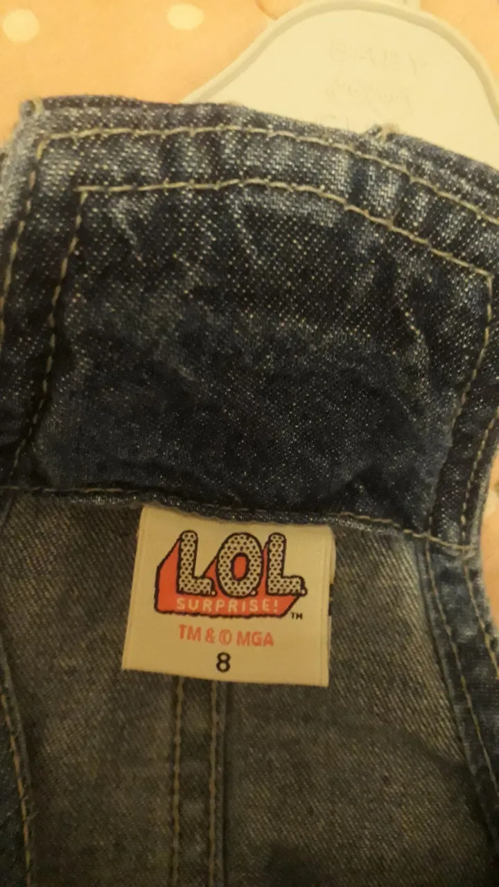 Macacão Jeans Infantil LOL Surprise - Tamanho 8