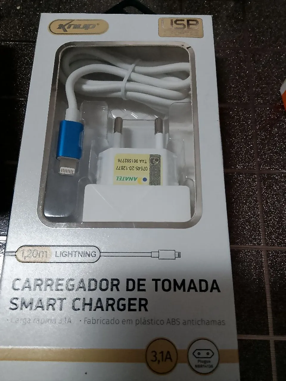 Carregador de Tomada 3,1A para Celular com Cabo Lightning 1,20m