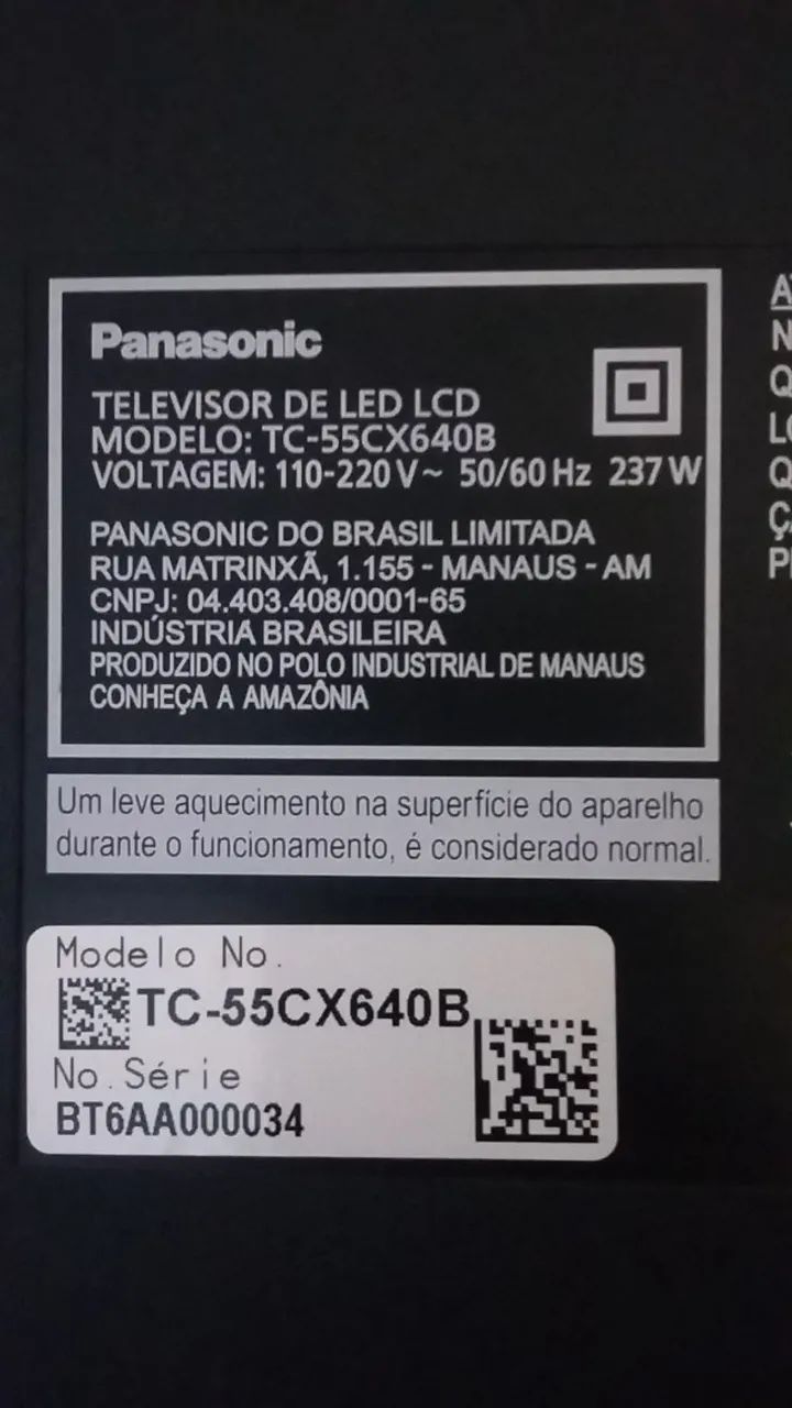 TV PANASONIC TC-55CX640B - Só as placas - Foto 6