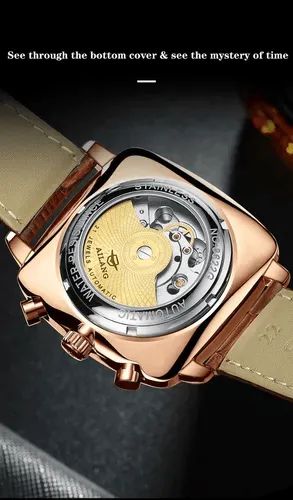 Relógio Ailang Masculino Luxo Automático Quadrado Black - Novo - Entrego!! - Foto 5