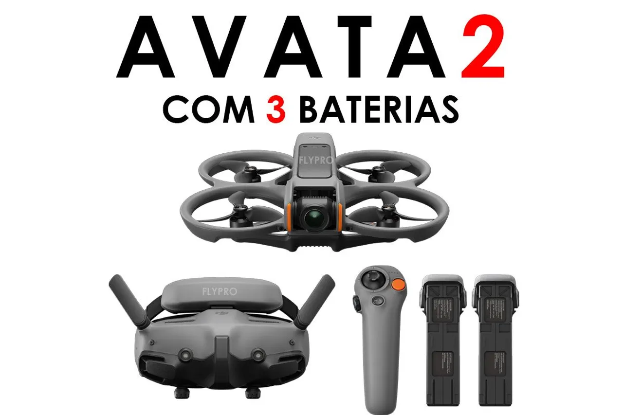 Drone dji Avata 2 com 3 baterias Lacrado Novo 12x