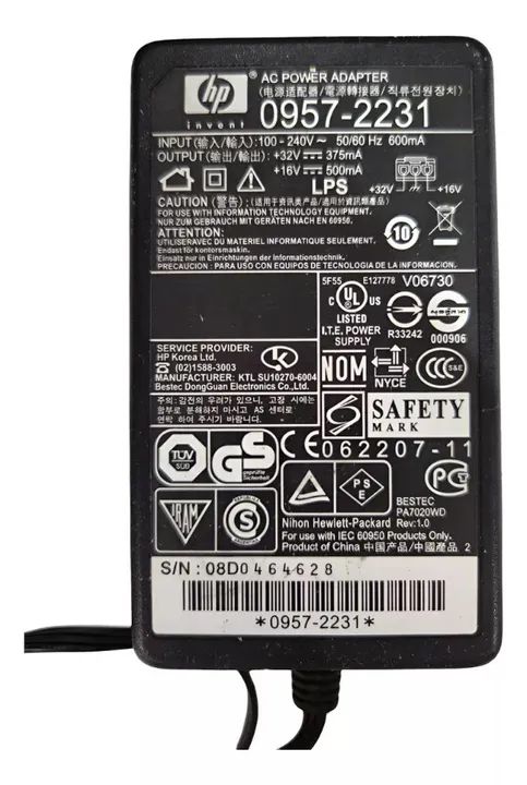 Fonte Para Impressora Hp Com Pino Cinza 0957-2231 - Foto 2