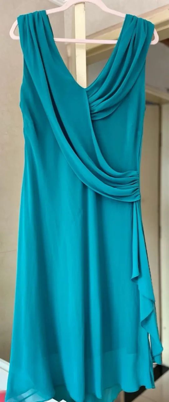 Vestido festa azul turquesa 