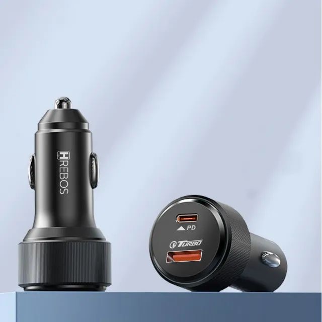 Carregador Veicular Hrebos com Cabo Tipo-C - Lightning IPhone - Foto 3