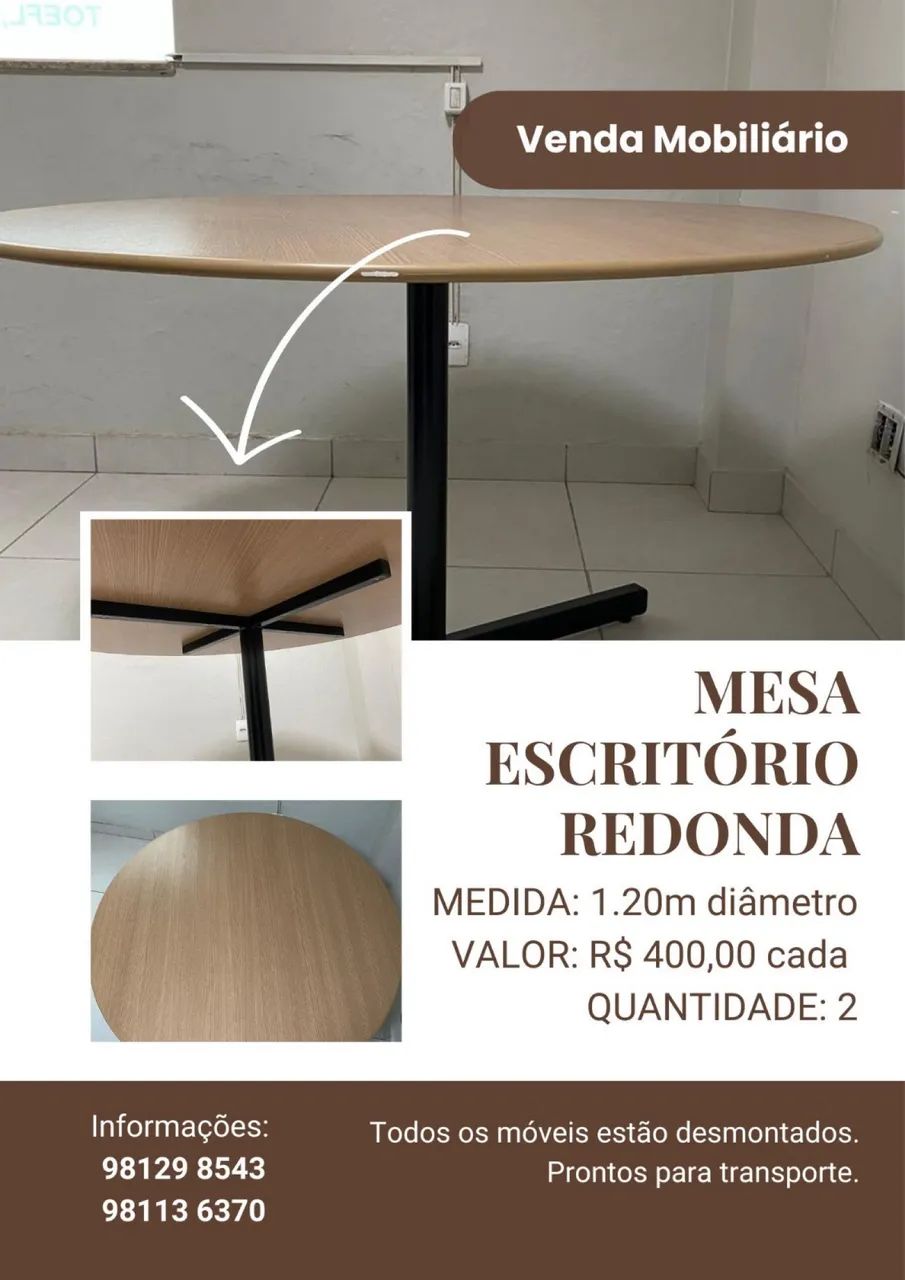 2 Mesas Redondas de compensado PREÇOS NA DESCRIÇÃO  - Foto 5