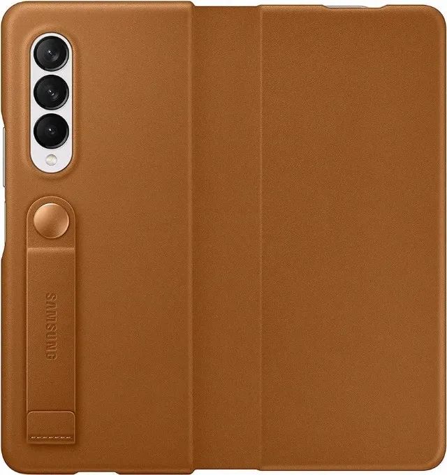 Capa De Couro Flip Cover Para Galaxy Z Fold 3 Samsung - Foto 5