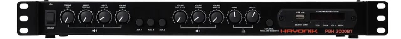 Pré-amplificador Com Gongo Hayonik Pgh3000 com Bluetooth e USB - Foto 4