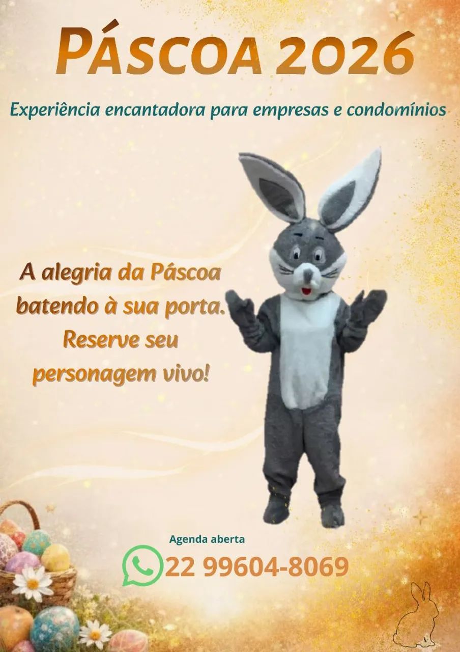 Personagem vivo coelhinho da Páscoa 