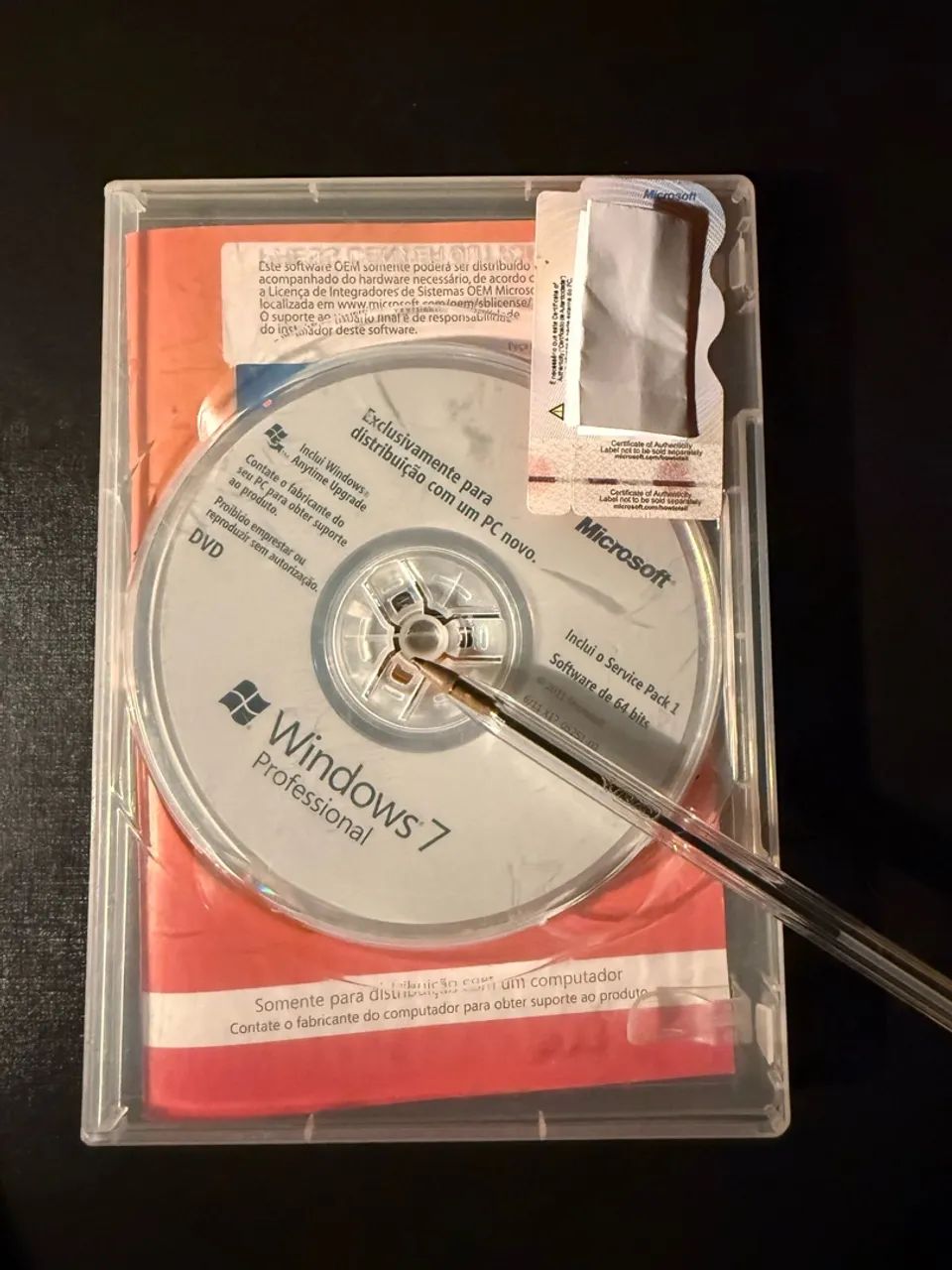 Windows 7 Professional Original Microsoft OEM 64 Bits SP1 + COA