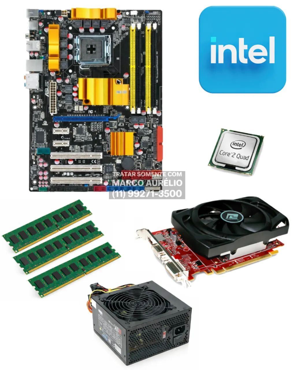 Windowsデスクトップ hahahaa0075 Placa Mãe Asus P5Q + ATI Radeon HD6670 PowerColor + 3 GB DDR2 +