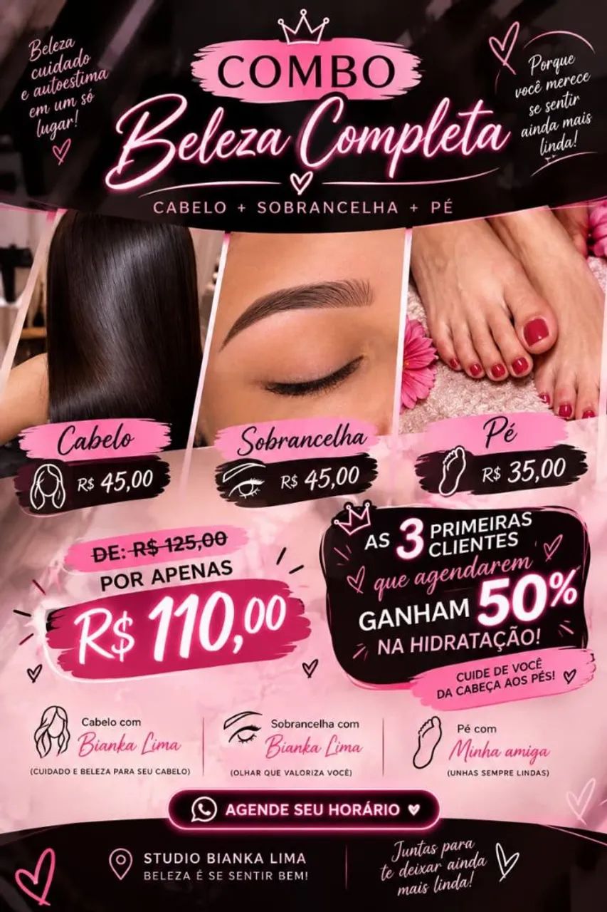 Manicure pedicure e cabelos