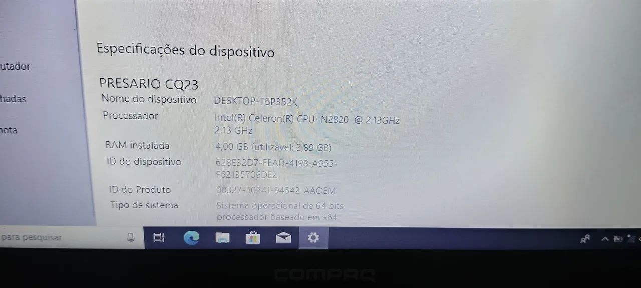 NOTEBOOK COMPAQ WINDOWS 10 - Foto 4
