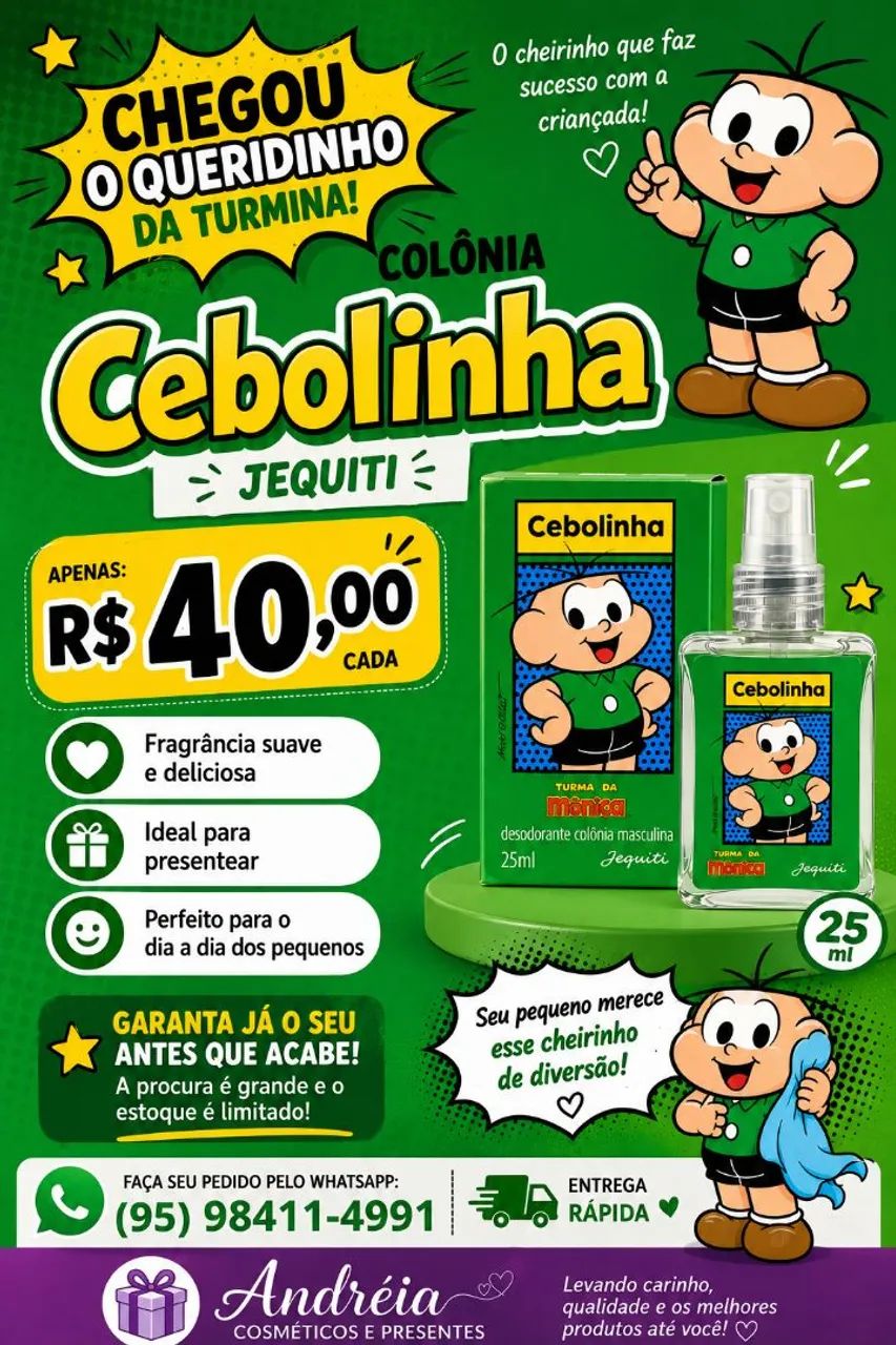 Colônia Cebolinha de 25ml - Foto 2