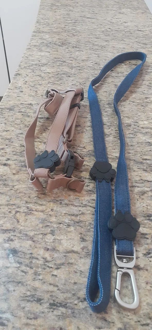 KIT ( coleira e peitoral) novo
