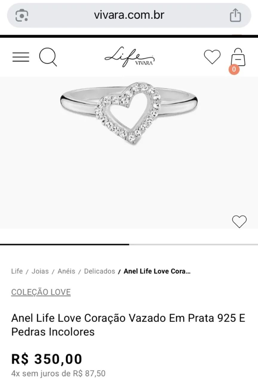 Anéis Vivara tam 16 (prata 925 com pedra incolor) - Foto 5