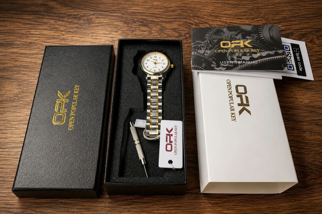 OPK RELÓGIO LUXO ORIENT ORIGINAL AÇO INOXIDÁVEL QUARTZO 8110
