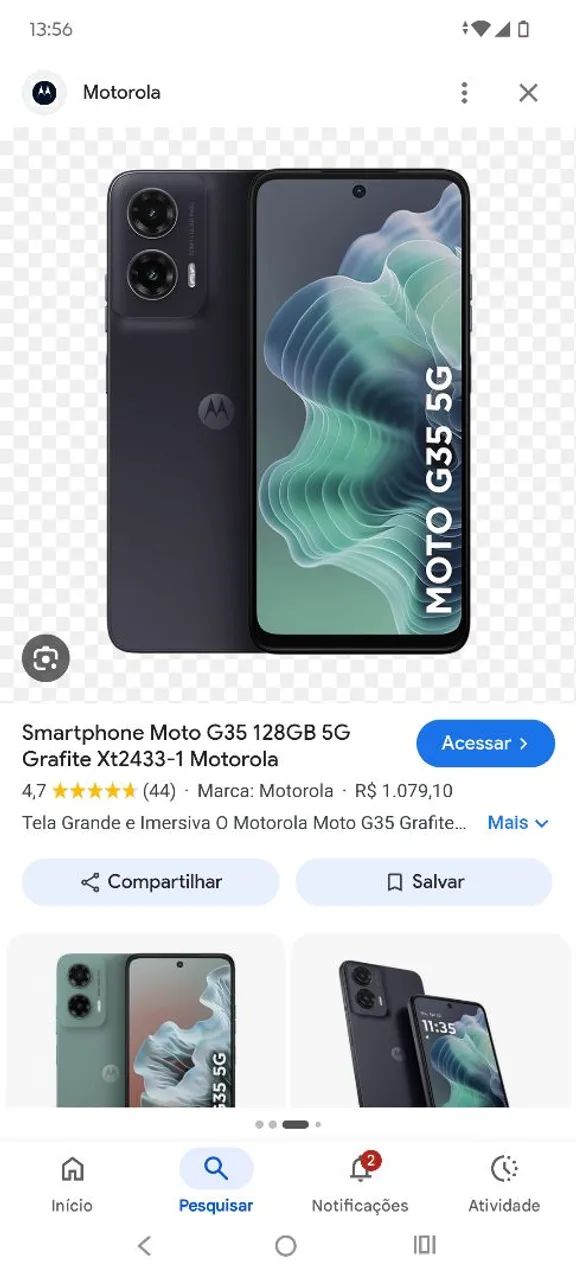 Vendo celular MotoG 35 semi-novo 