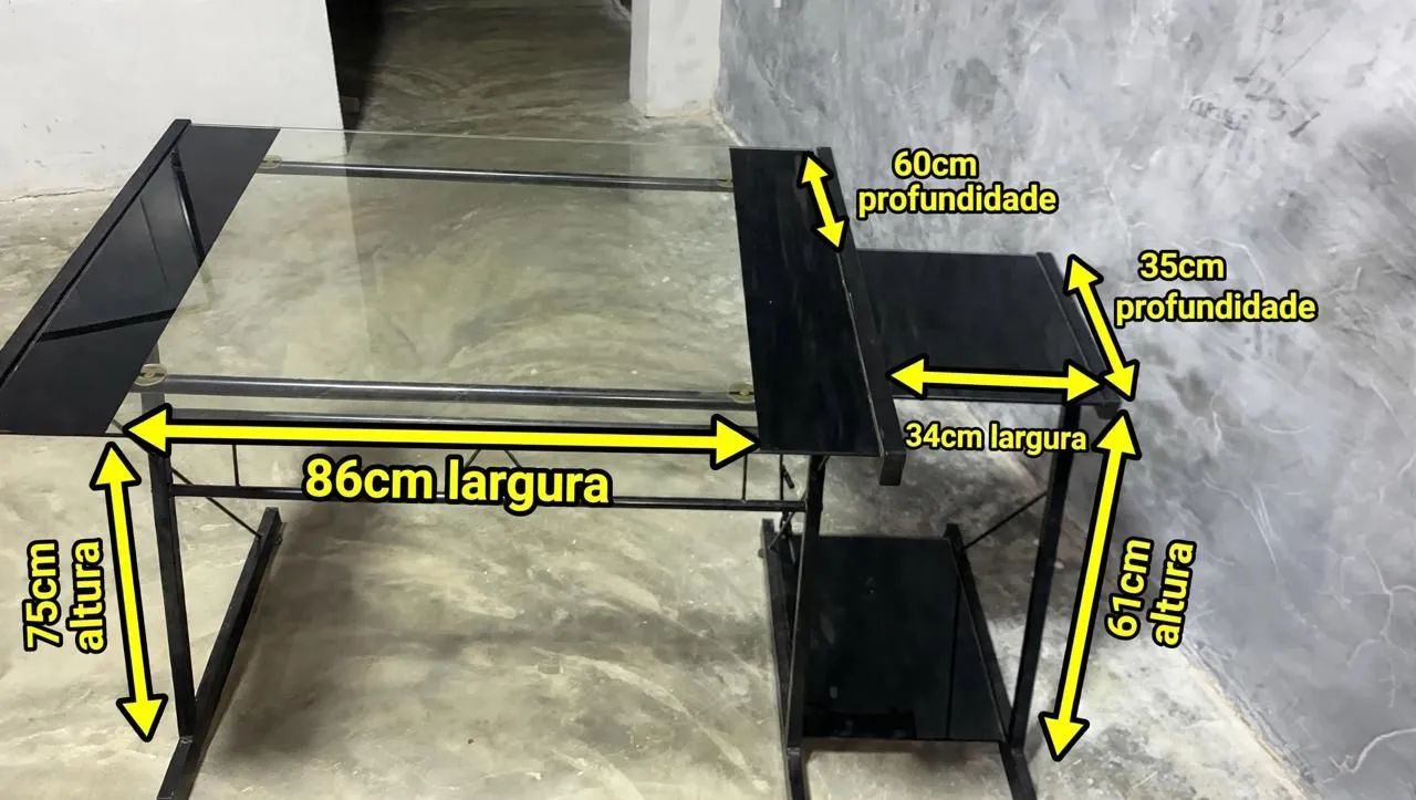 Escrivaninha de vidro 