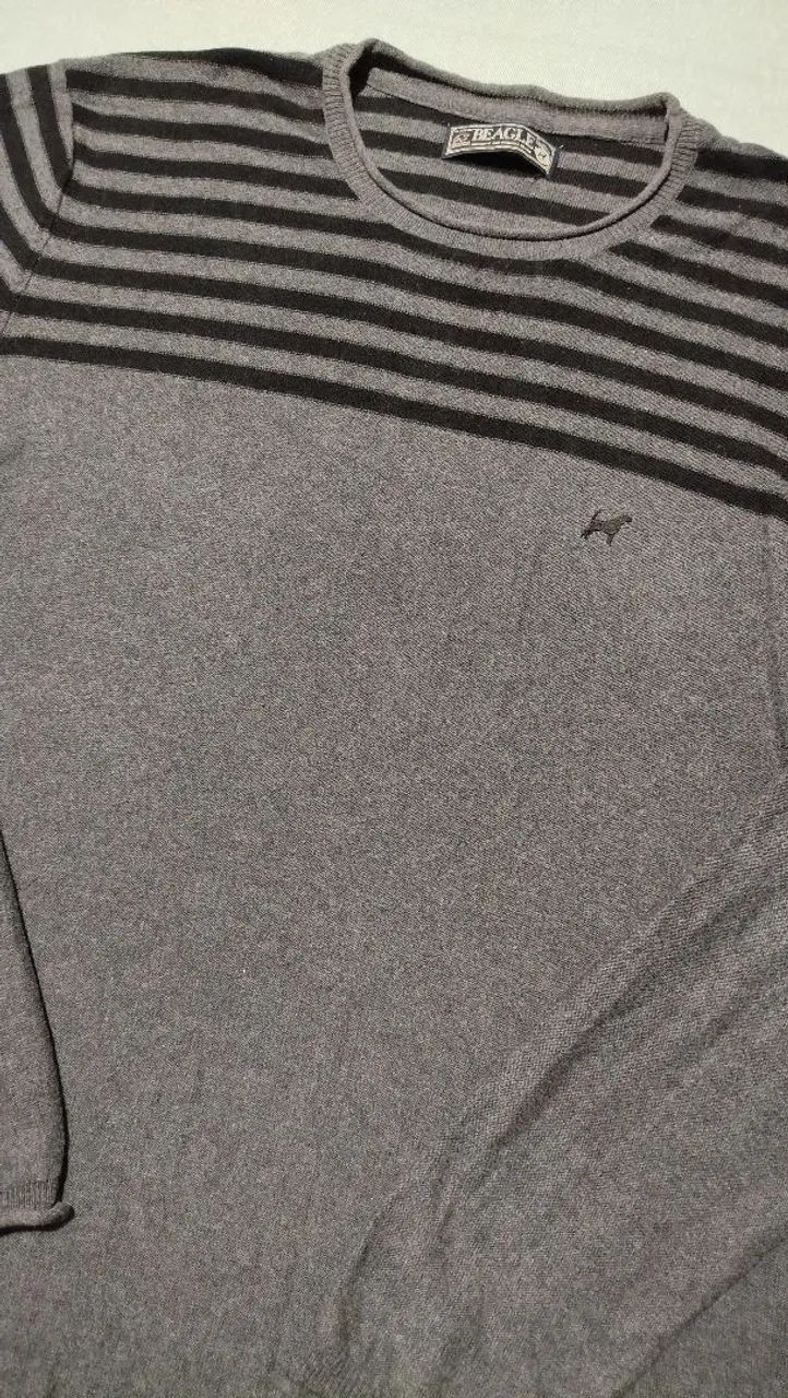 Blusa de lã suéter masculino cinza Beagle - M - Foto 2