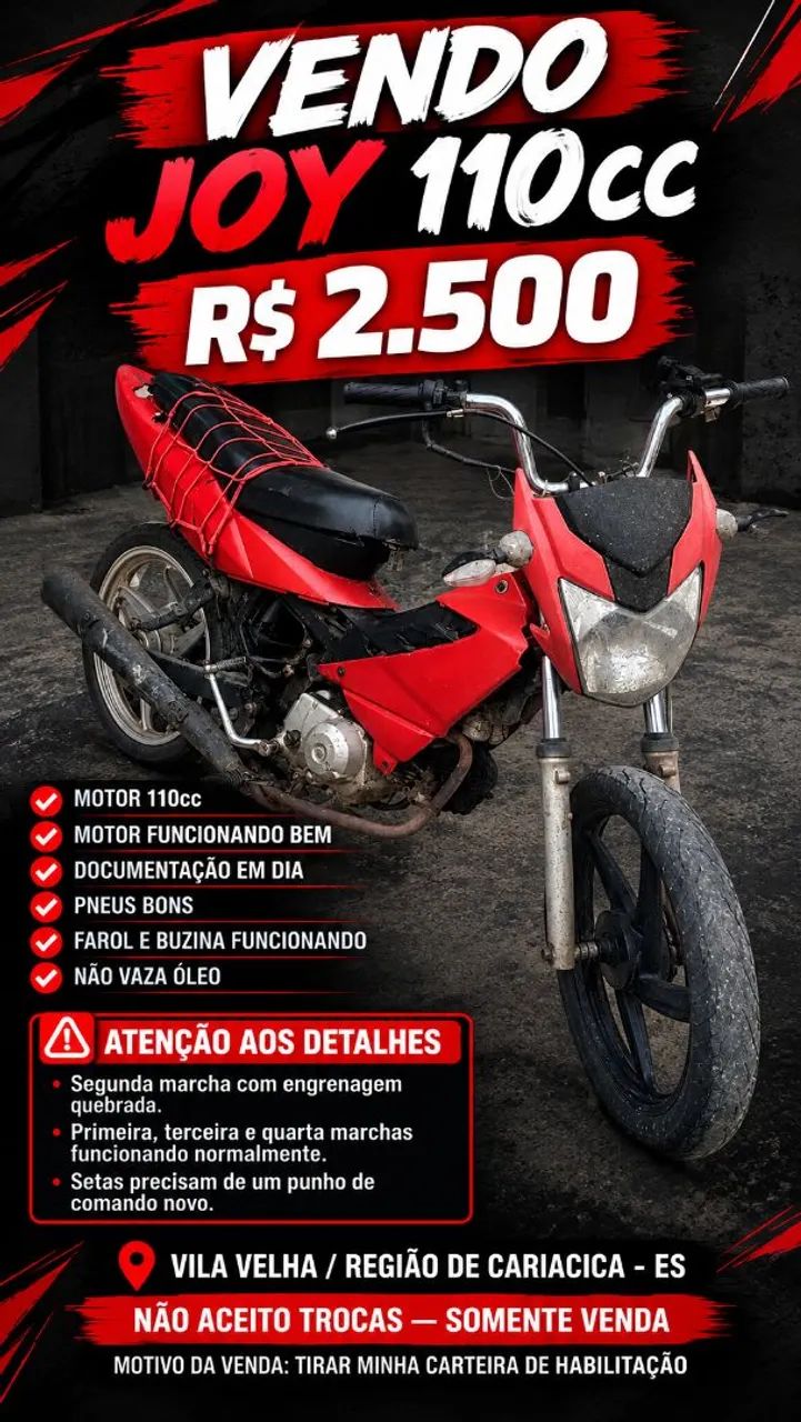 Ditally Joy 110cc COM DOCUMENTO! - Foto 5