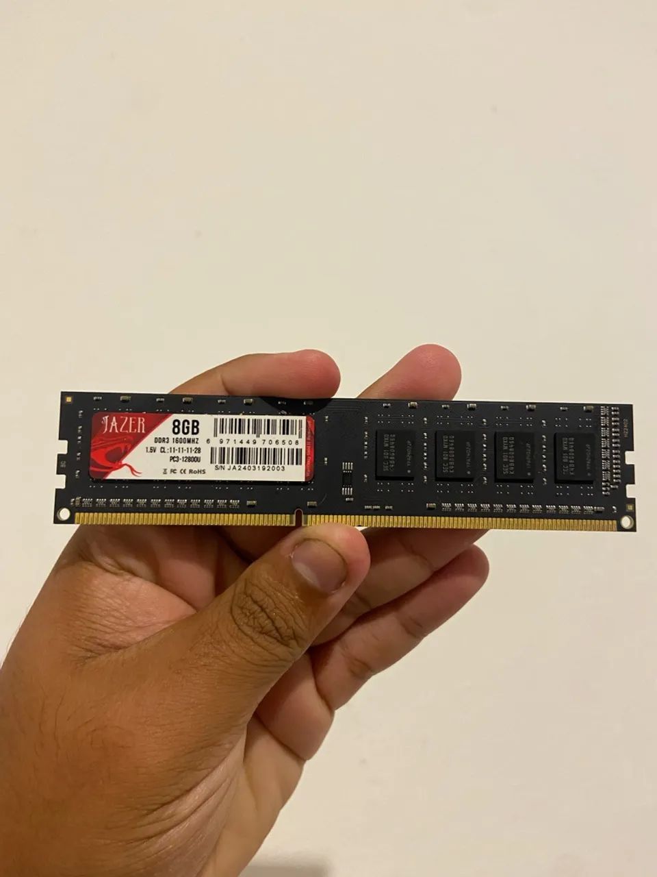 Memória ram 8GB DDR 3 1600