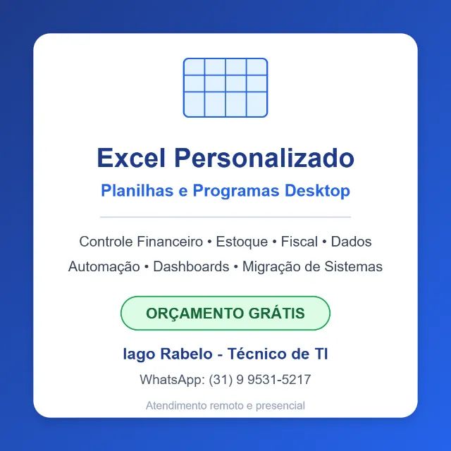 Excel Personalizado, Planilhas e Programas Desktop