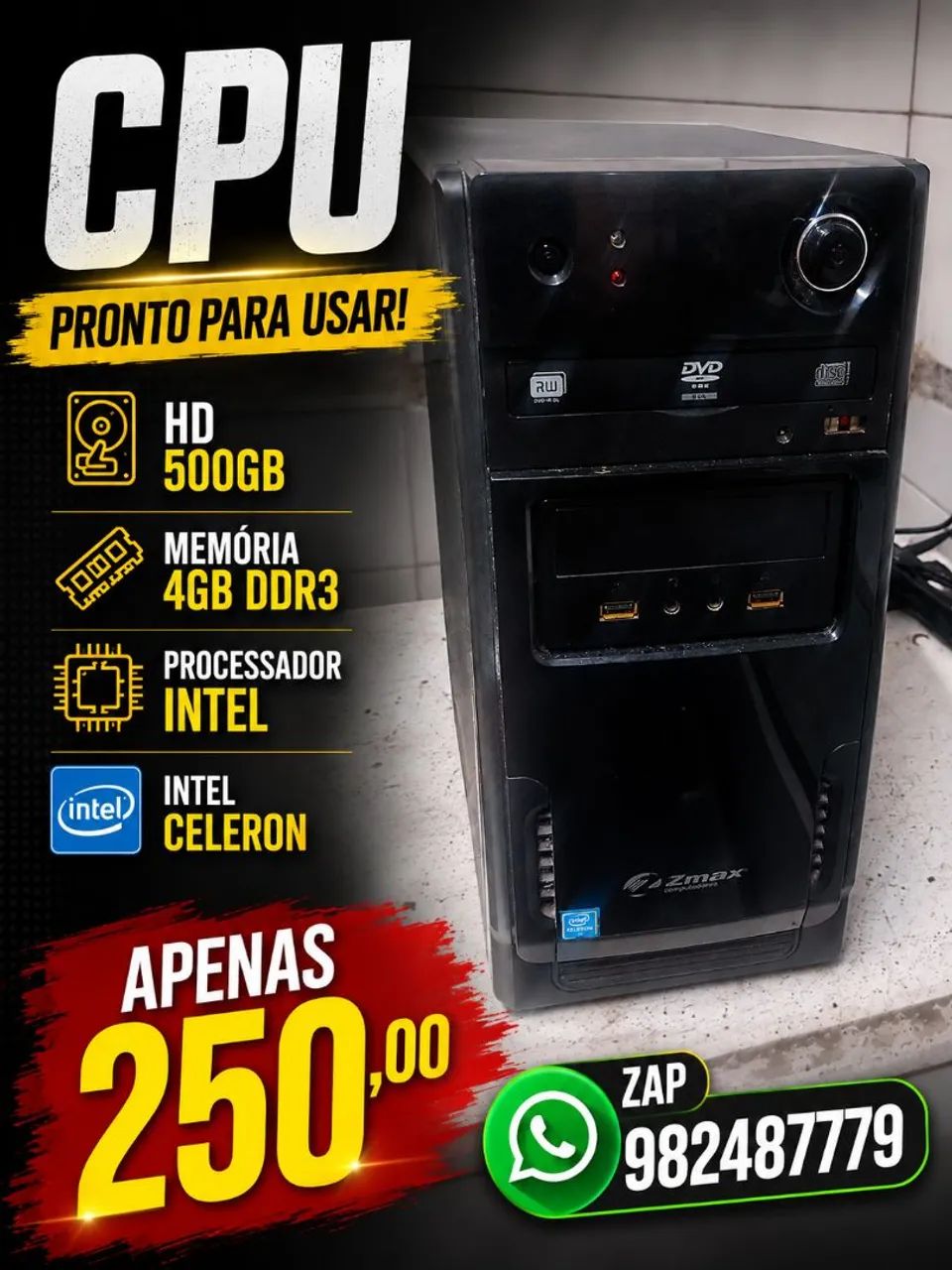 CPU ddr3 3.0.  3mb cache.  Frete grátis 
