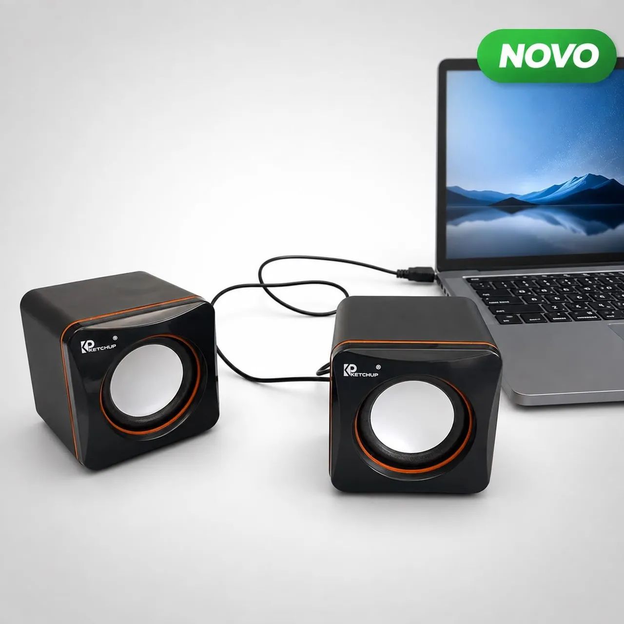Caixa de Som Multimídia 2.0 USB P2 KT-8001 para PC Notebook - Foto 2