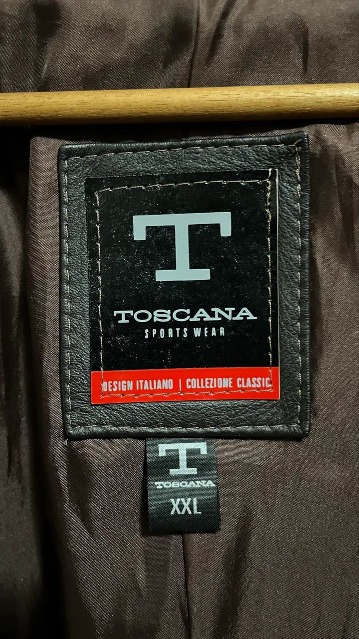 Casaco de couro toscana sportswear marrom