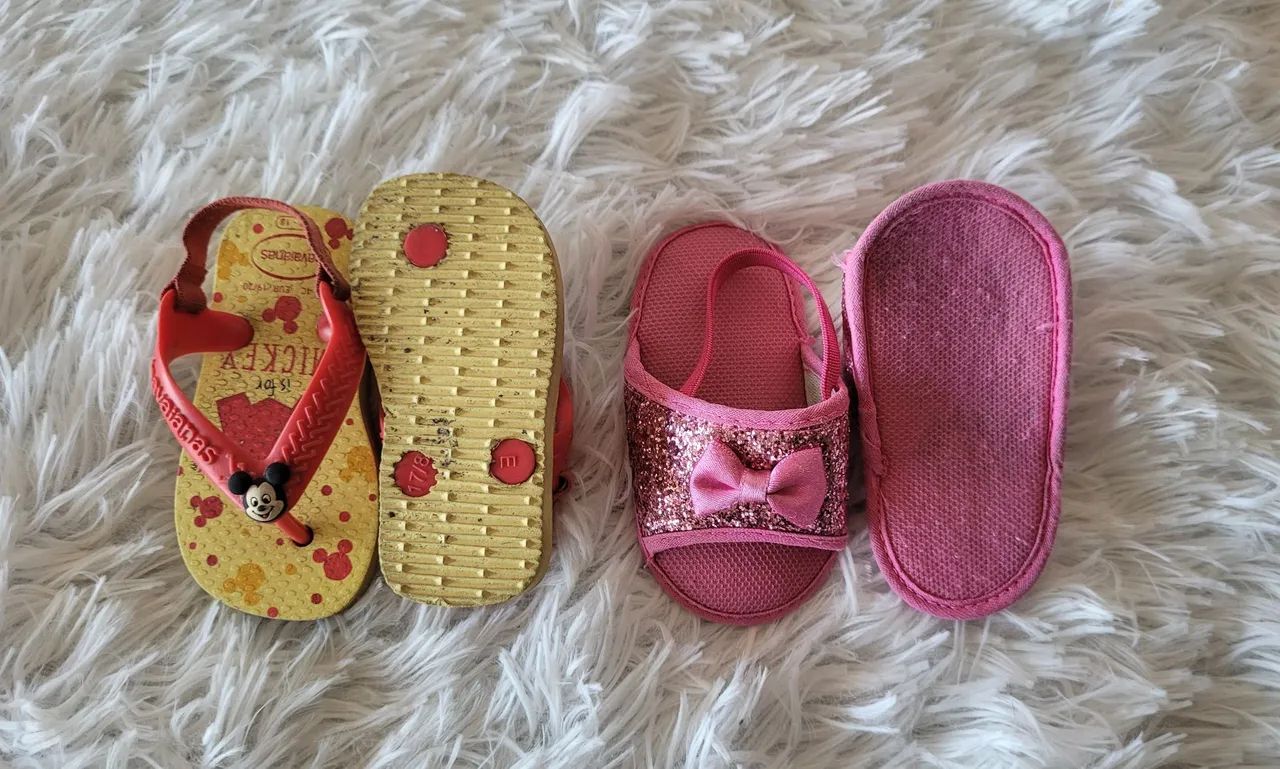 2 chinelinhos de bebê número 17-18  - Foto 5