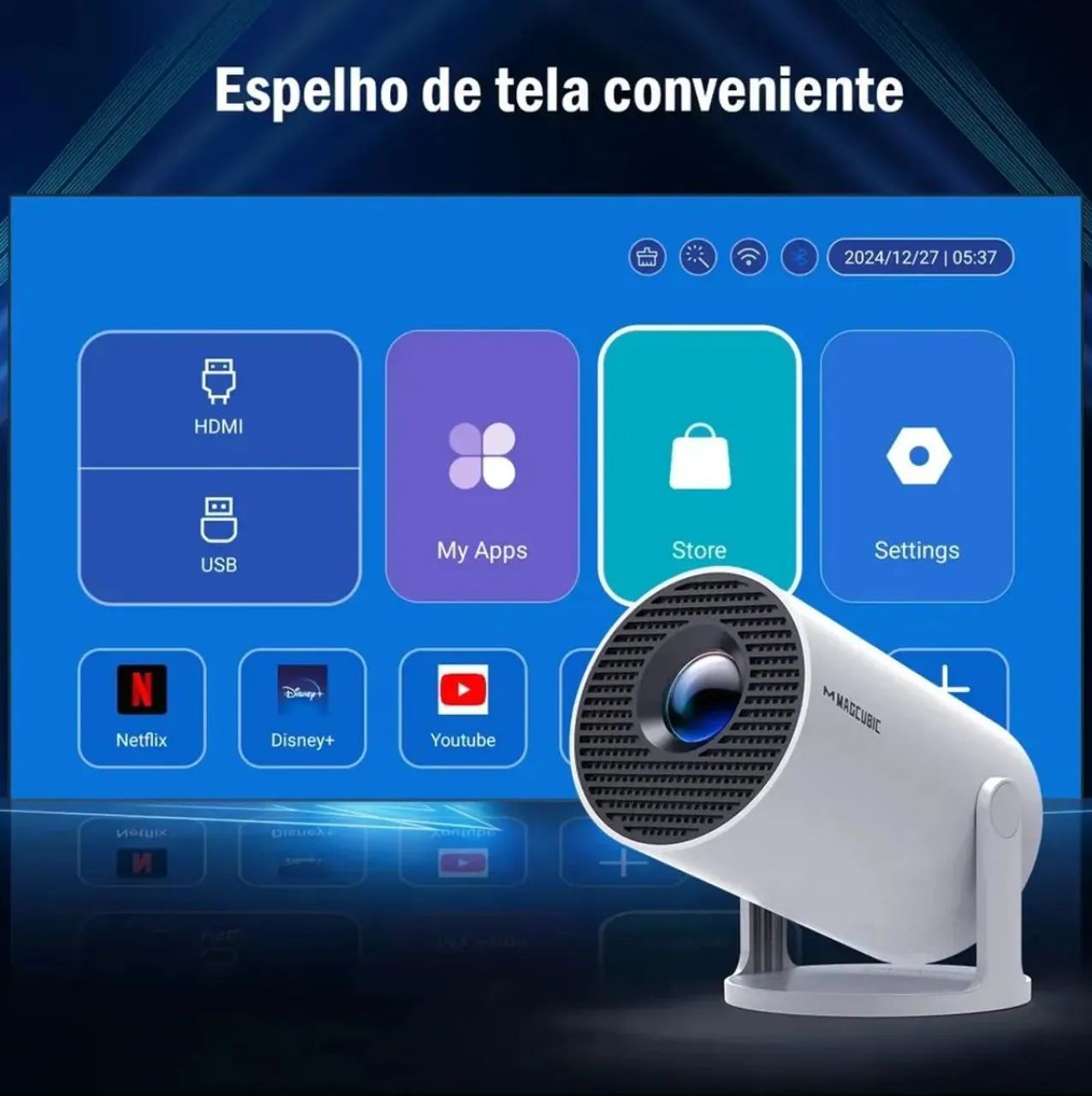 Projetor Magcubic HY300PRO Smart Mini LED Android 14 8K - Foto 3