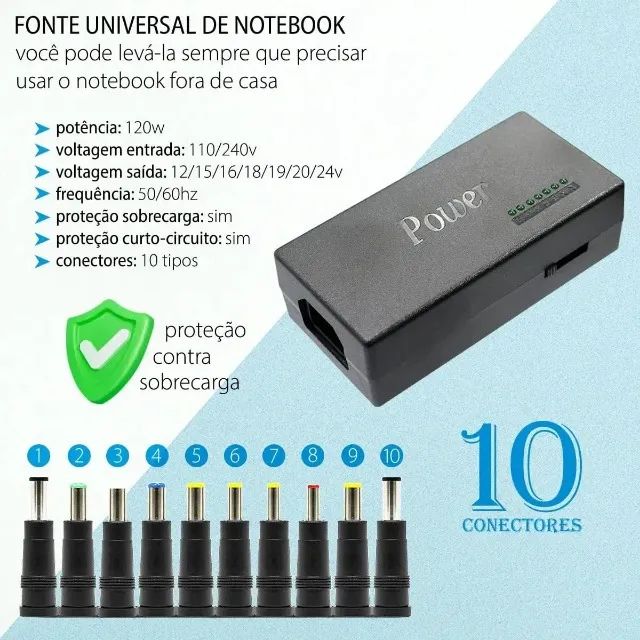 Fonte universal de notebook 120W LE-2562 IT BLUE - Foto 3