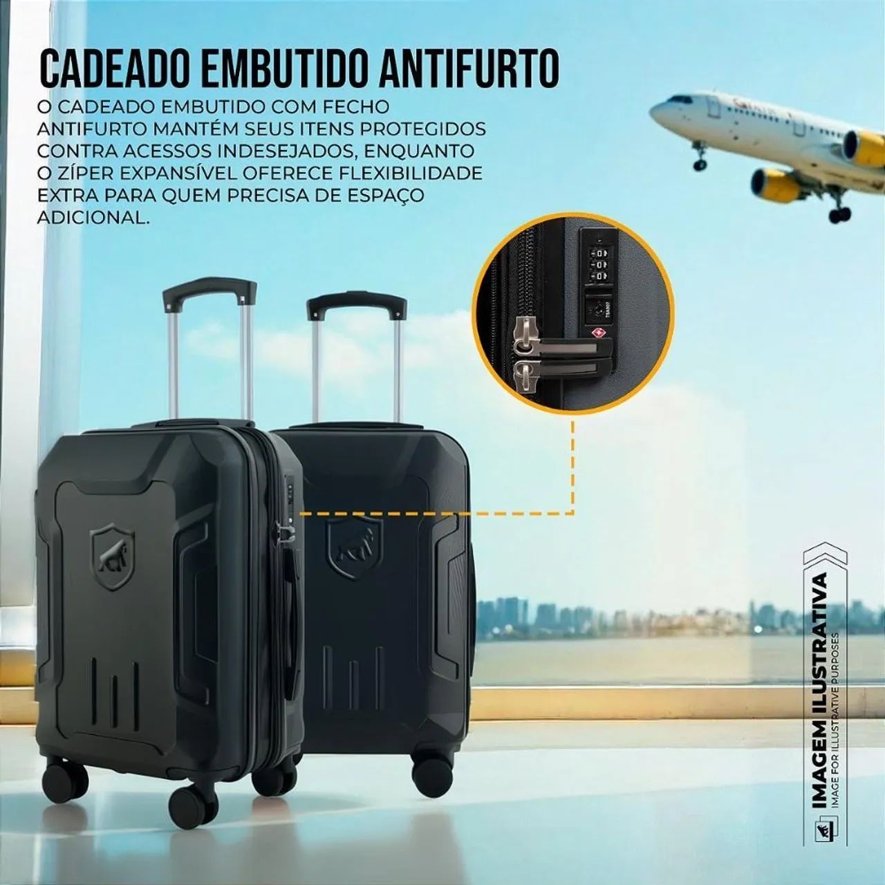 Mala de Bordo Survivor Gshield - Preta  - Foto 3