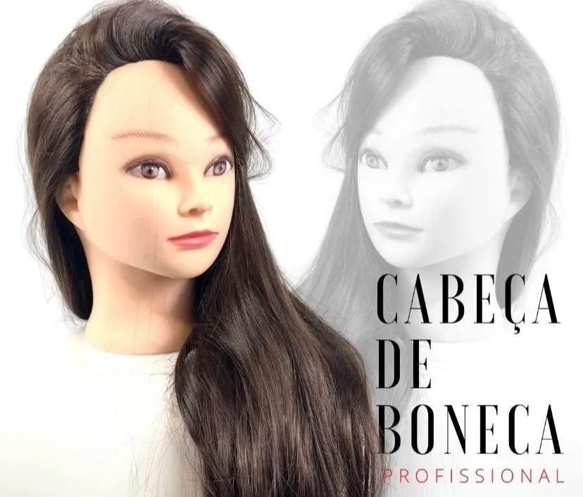 Cabeça de boneca ( cabelo sintético) 