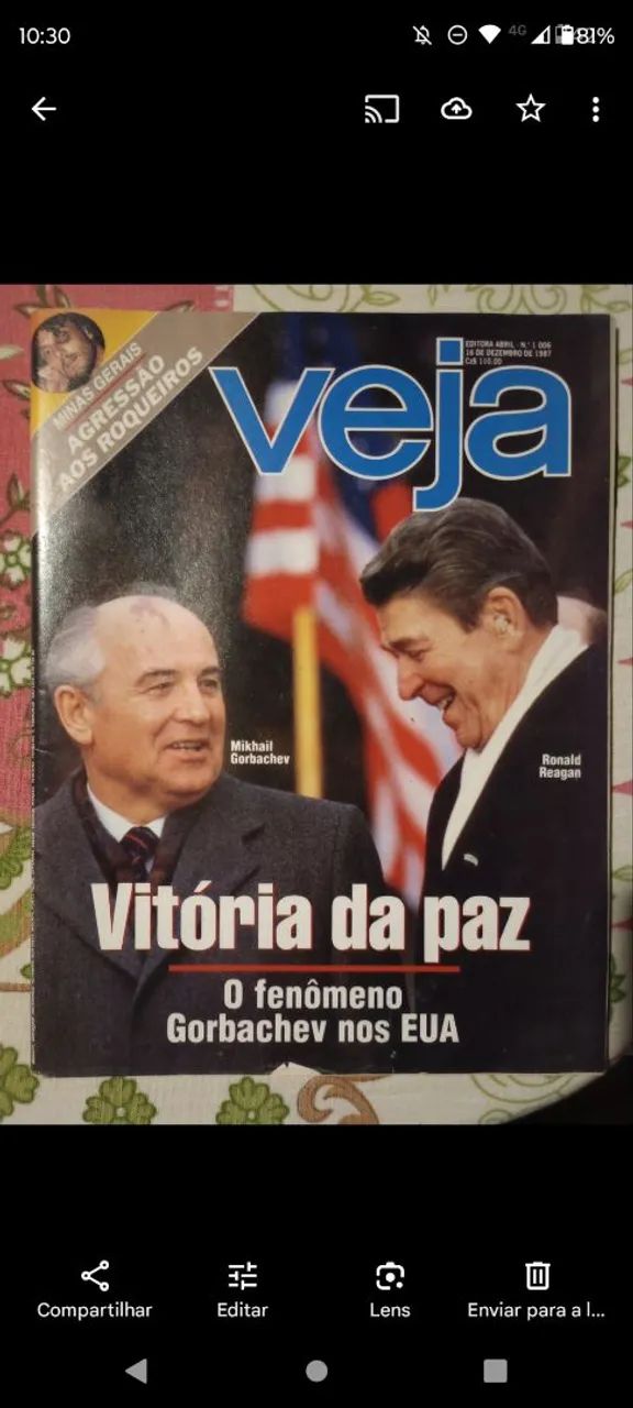 Revista Veja Reagan vs Gorbachev