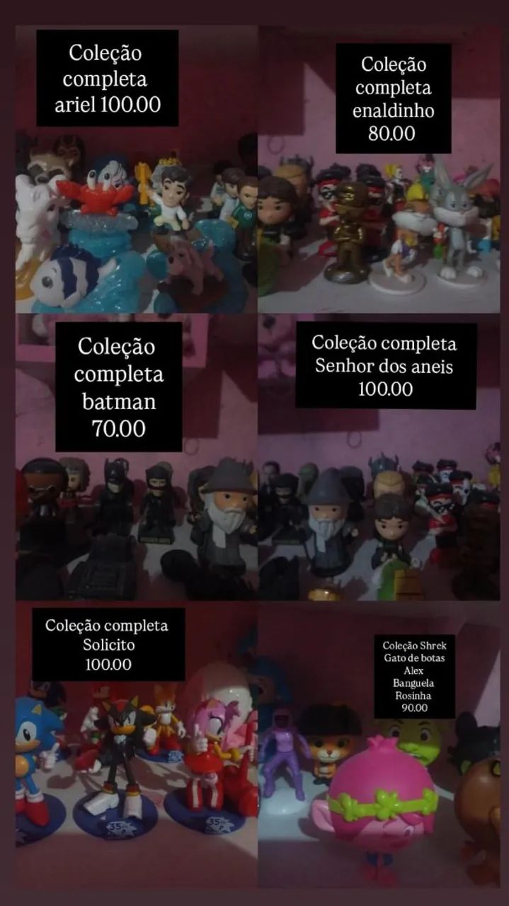 Venda de coleção de brinquedos 