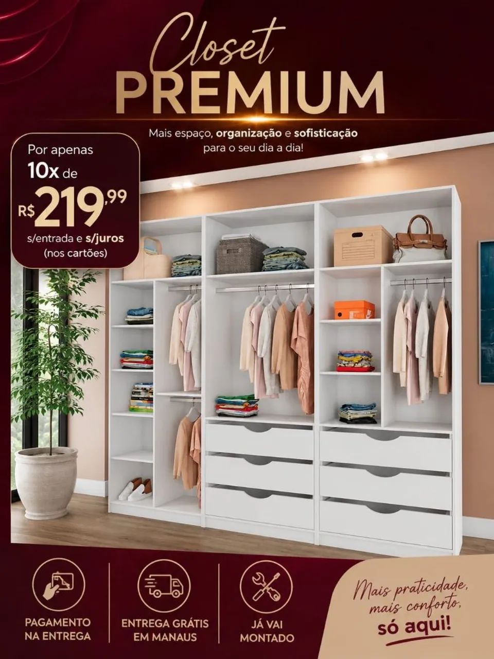 Closet Premium em mdf