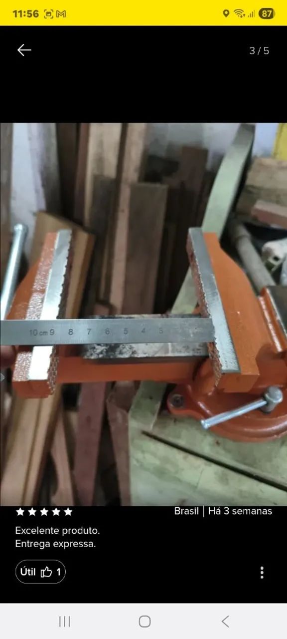 Morsa de bancada com base giratória 5 polegadas  - Foto 5