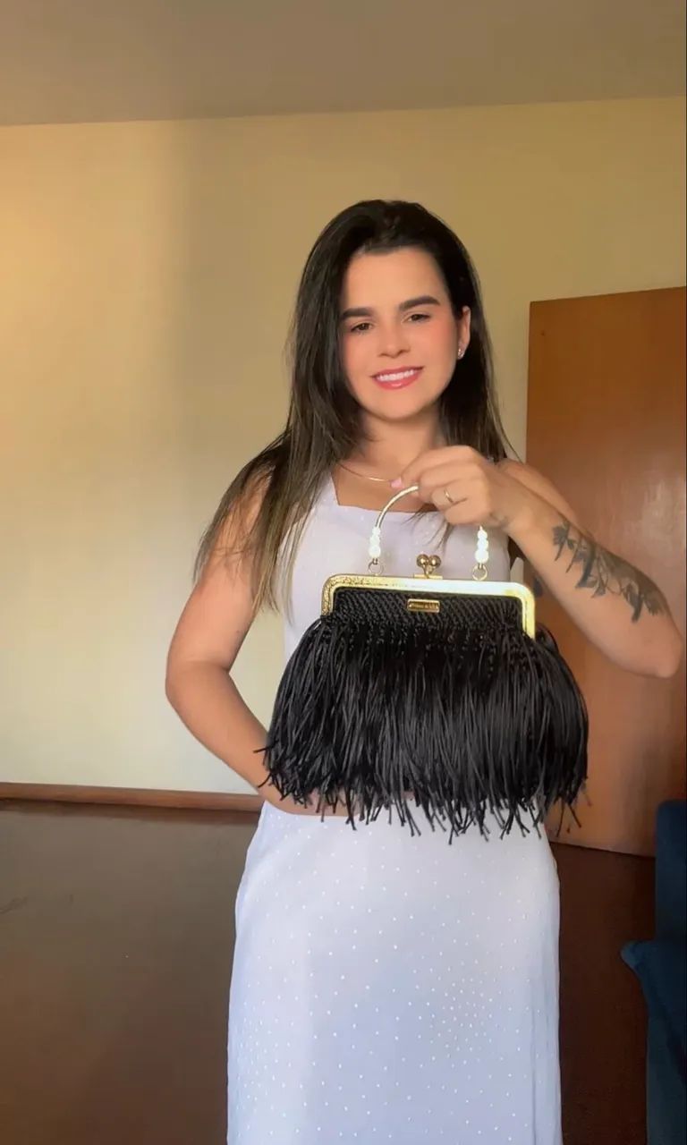 Bolsa em crochê Franjas  - Foto 2