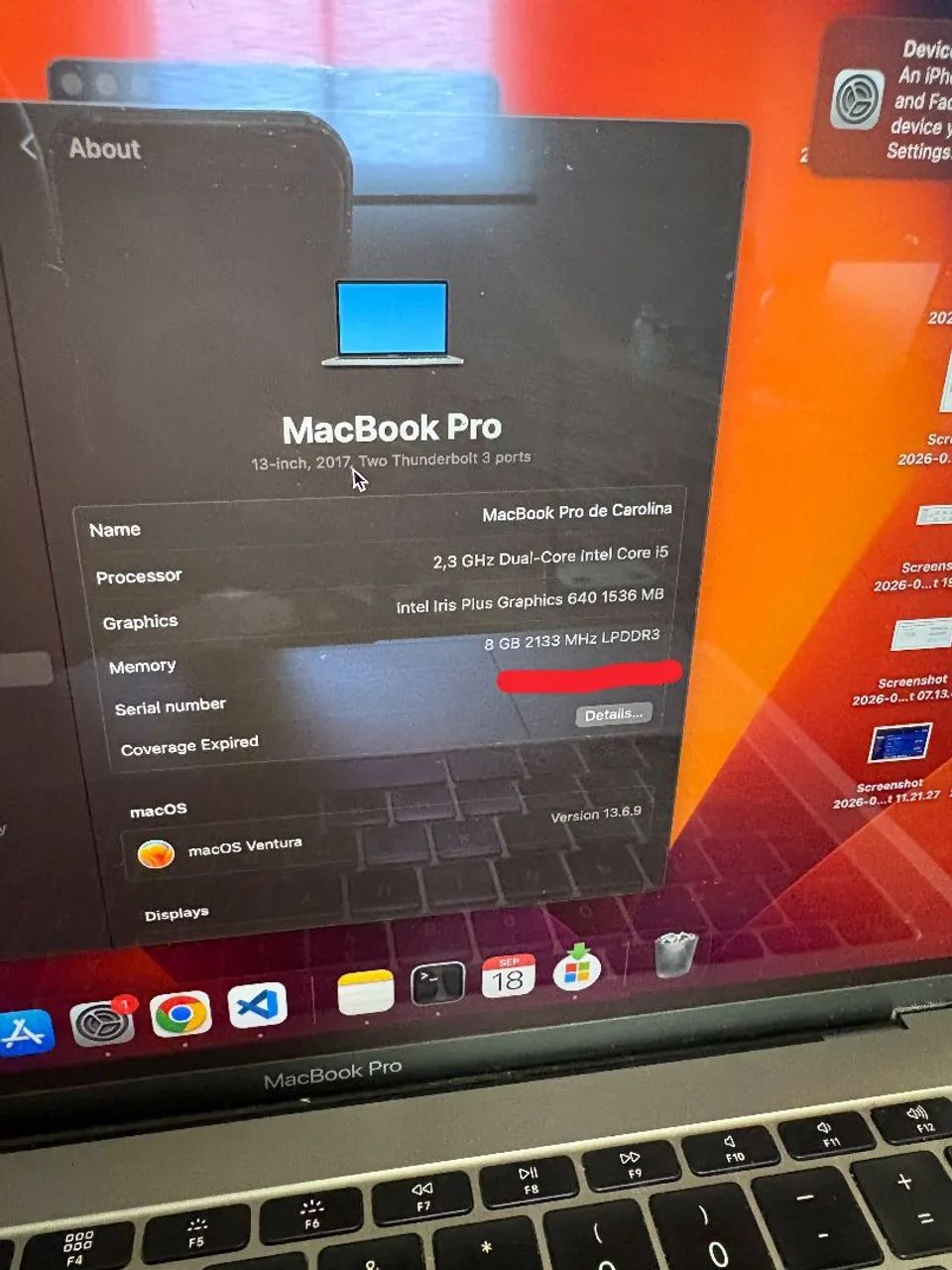 MacBook Pro 13" Retina 2017 - A1708 - Foto 3