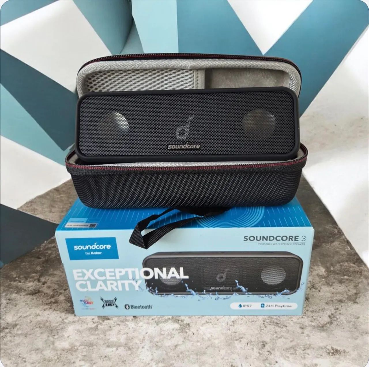 Caixa de som Soundcore 3 Anker+Case transp  - Foto 4