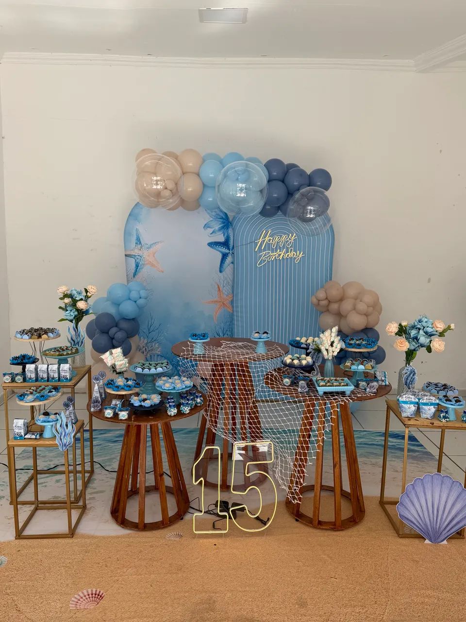 Decoração fundo do mar 15 anos 
