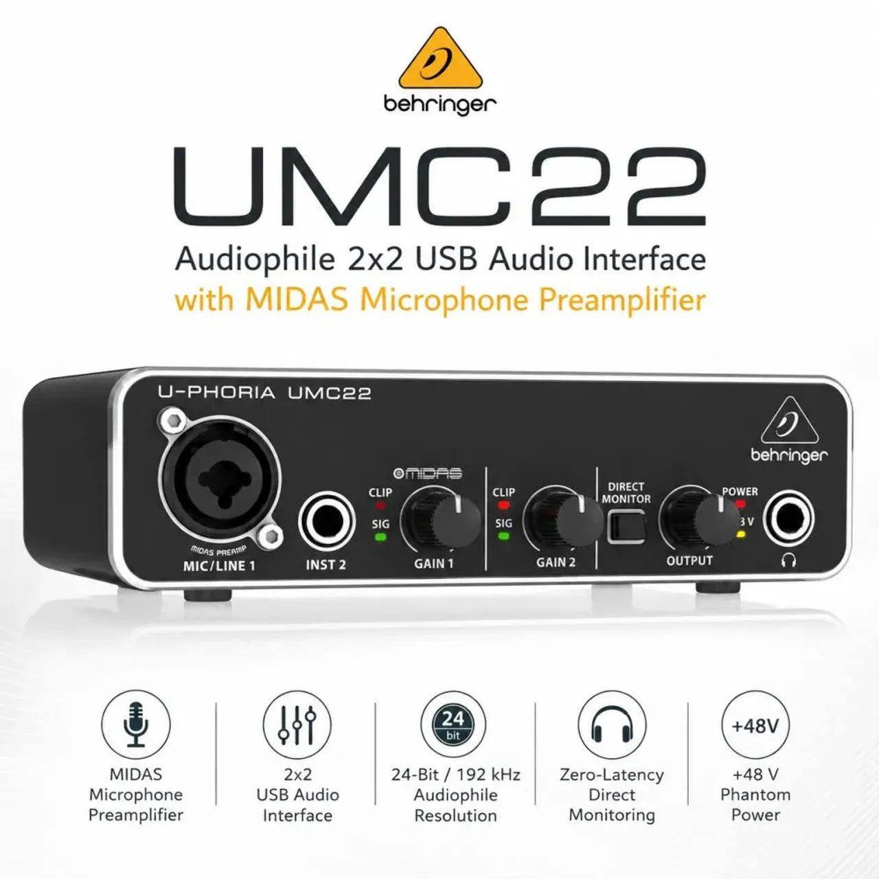 Interface De Áudio Behringer U-phoria Umc22  - Foto 3