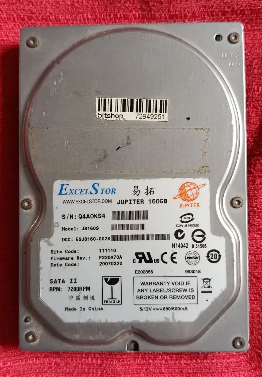 HD 160GB EXCELSTOR JÚPITER 