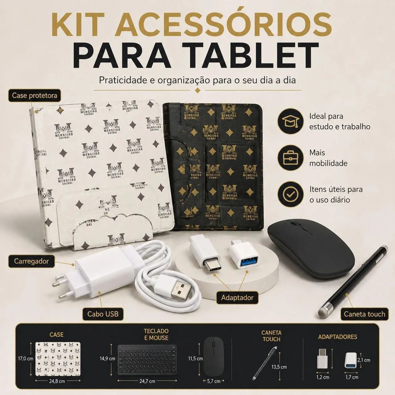 Kit Mini teclado bluetooth+ mouse bluetooth+ fone bluetooth  - Foto 2