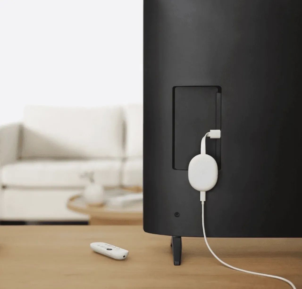 Original Google Chromecast 4ª geração de voz HD branco - Foto 3