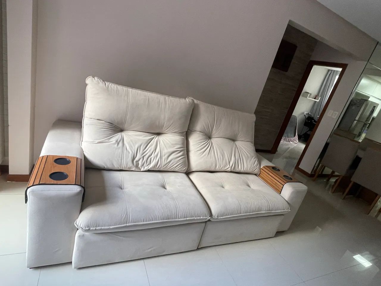 Sofá retrátil : BEGE  - Foto 2