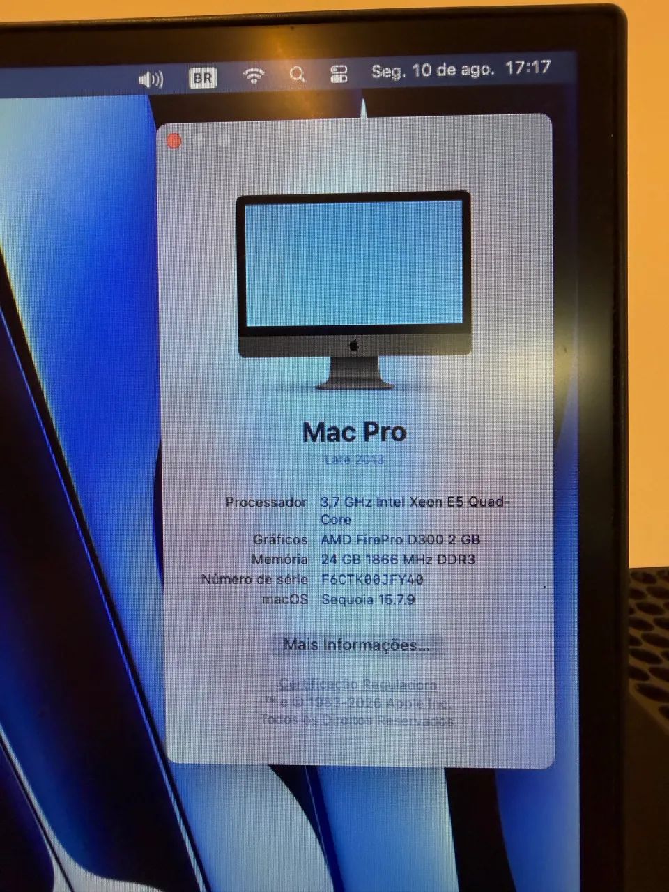 Mac Pro Late 2013 (Trashcan) - 24GB RAM / 256Gb SSD - Computadores