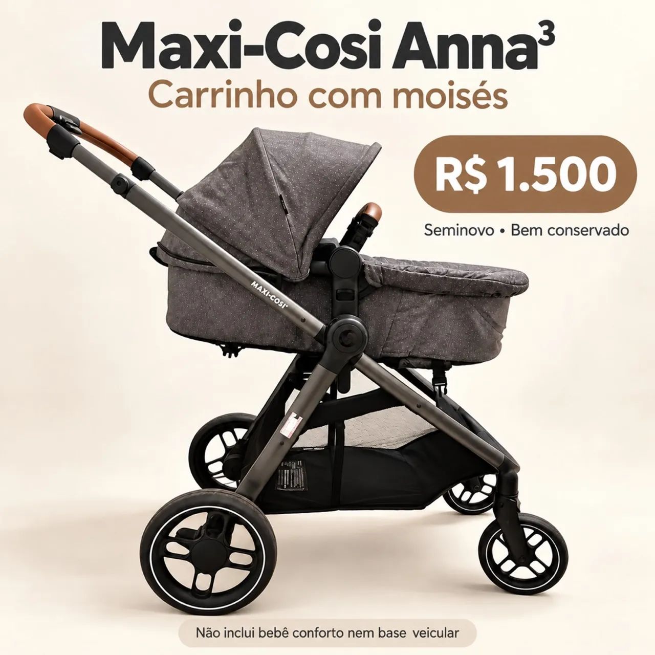 Carrinho Maxi-Cosi Anna³ com moisés