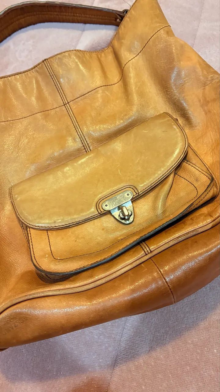 bolsa de couro banana republic - Foto 3